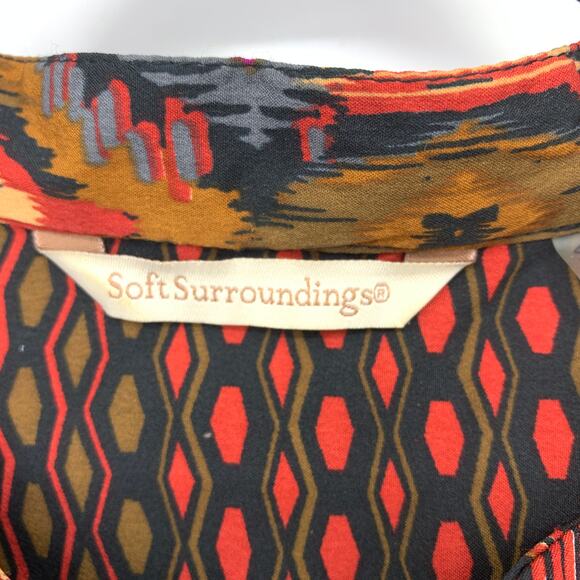Soft Surroundings Tunic Top Women's Size M Aztec Print Long Sleeve Multicolor - Picture 6 of 8